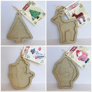 VINTAGE COOKIE MOLDS SUPERSTONE SNOWMAN SANTA REINDEER CHRISTMAS TREE RE…
